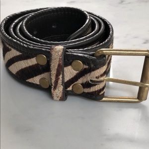Boden Women’s calf hair on hide full grain leather belt sz M